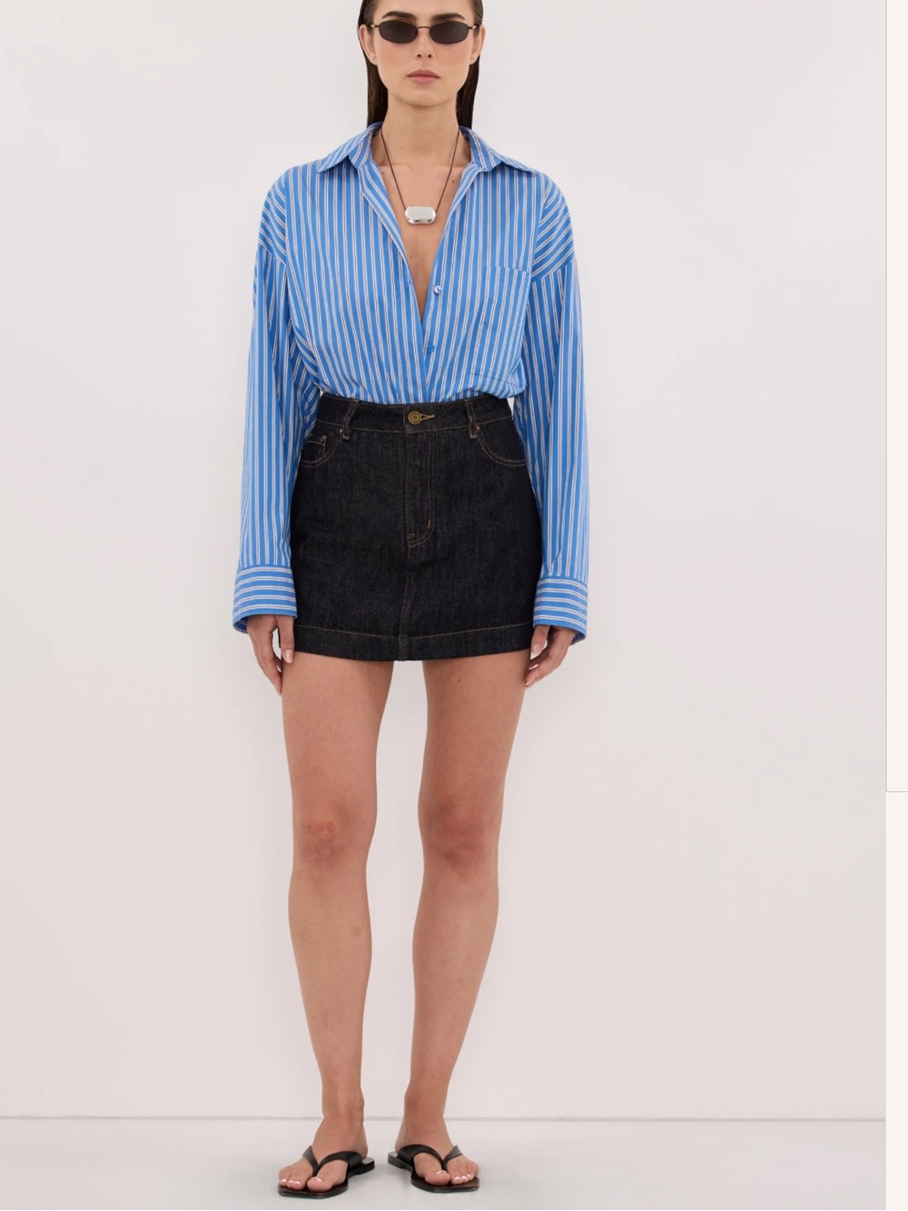 NWT $129 DISSH Kara Raw Indigo Denim A Line Skort size U.S. 4/AU 8